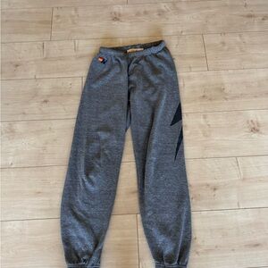 Aviator Nation Gray Sweatpants with Black Design